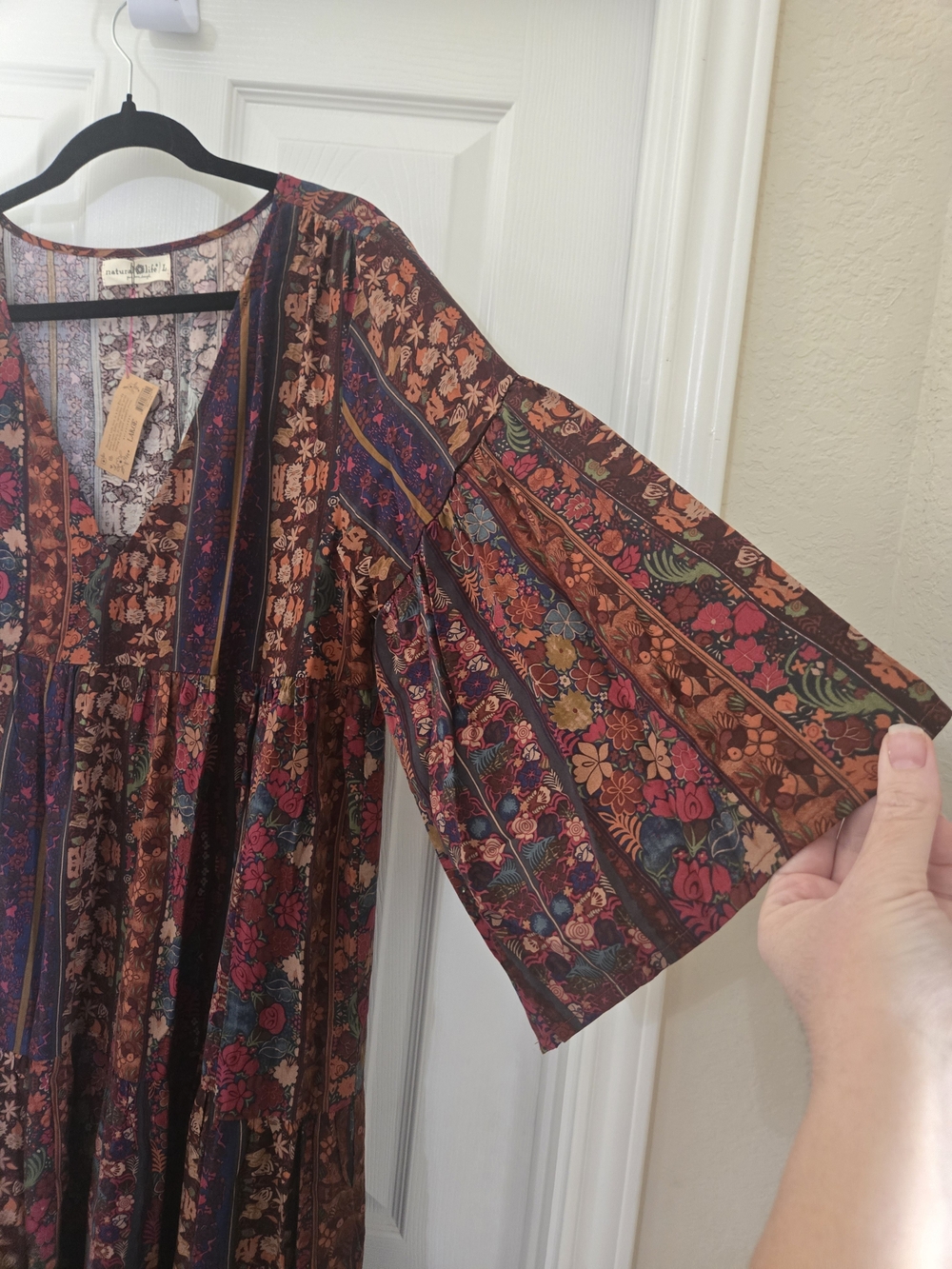 NATURAL LIFE Burgundy Floral Boho Maxi Dress - Picture 7 of 16
